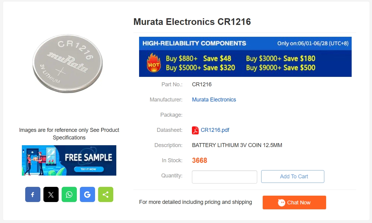 Murata Electronics CR1216